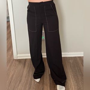 Cute contrast-seam trousers